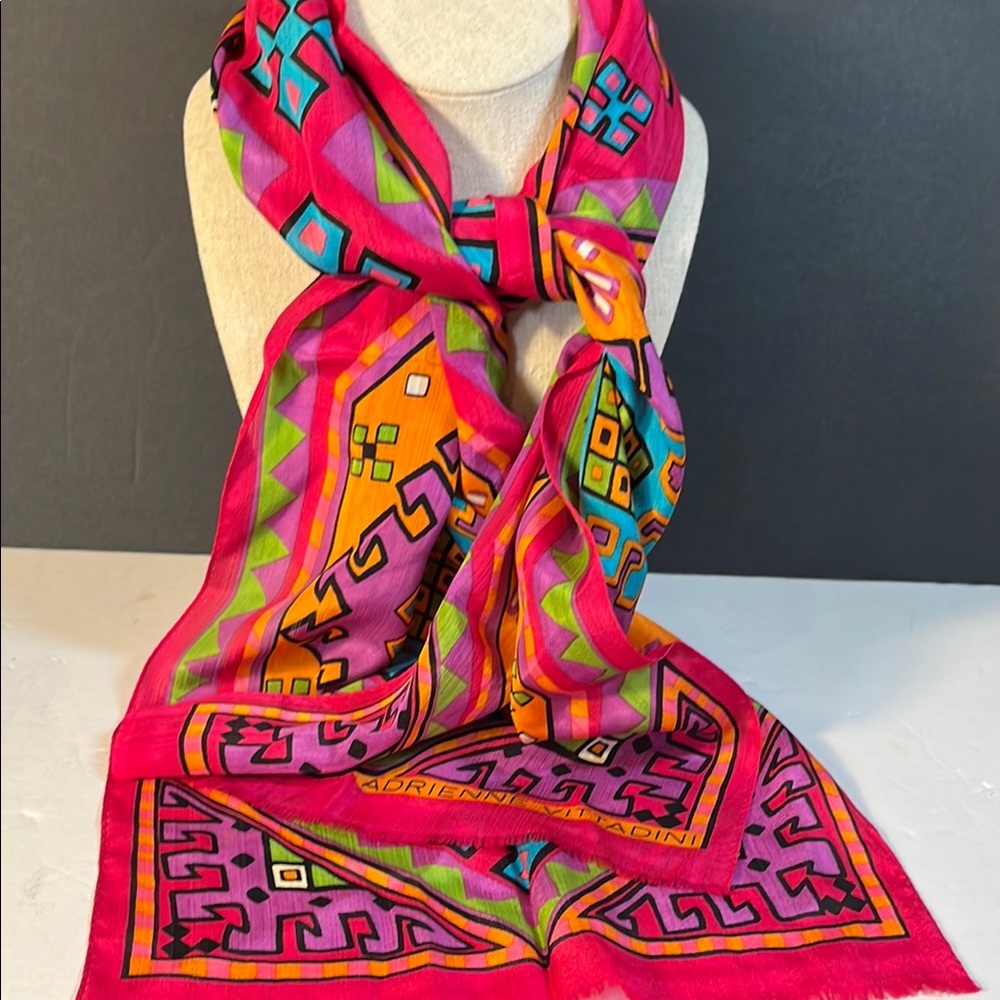 Adrienne Vittadini Colorful Geometric Scarf
